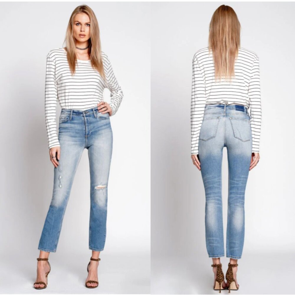 Black Orchid LA Skinny Ankle High Jeans Medium Distressed Wash Like-New - 29